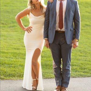 Showpo white cowl neck gown dress wedding